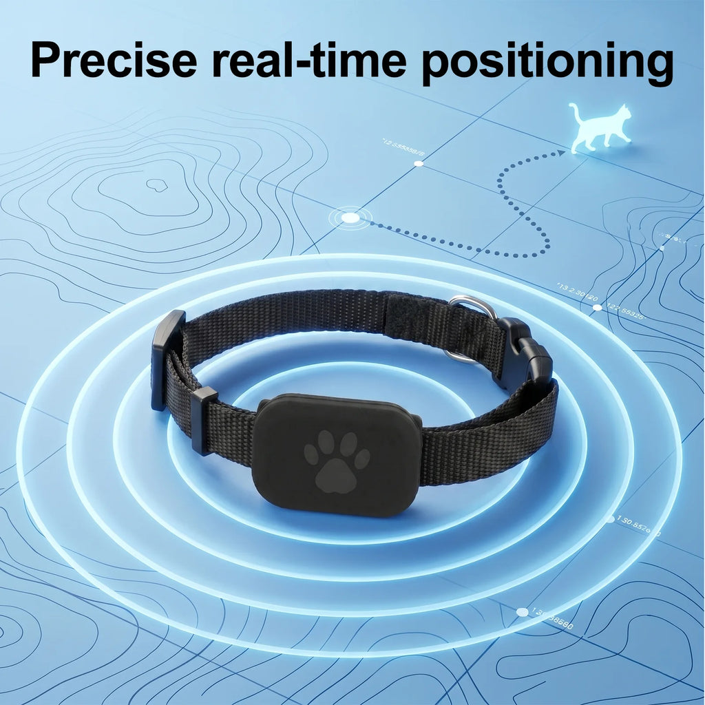 Rastreador GPS para Mascotas a Distancia, Resistente al Agua, Seguimiento en Tiempo Real, Alerta de Movimiento, Collar Antipérdida para Perros y Gatos, Localizador Global para la Aplicación Apple Find