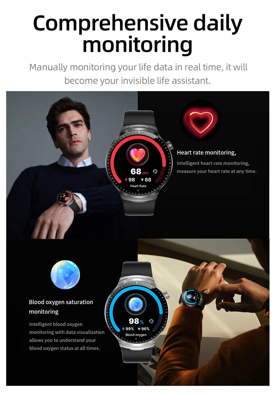 Smartwatch LIGE TWS 2 en 1 con auriculares Bluetooth y monitor cardíaco