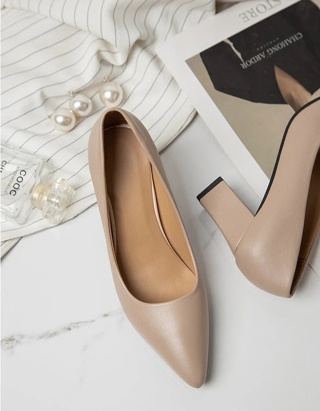 Zapatos de Tacón Fino Puntiagudo Charol para Mujer