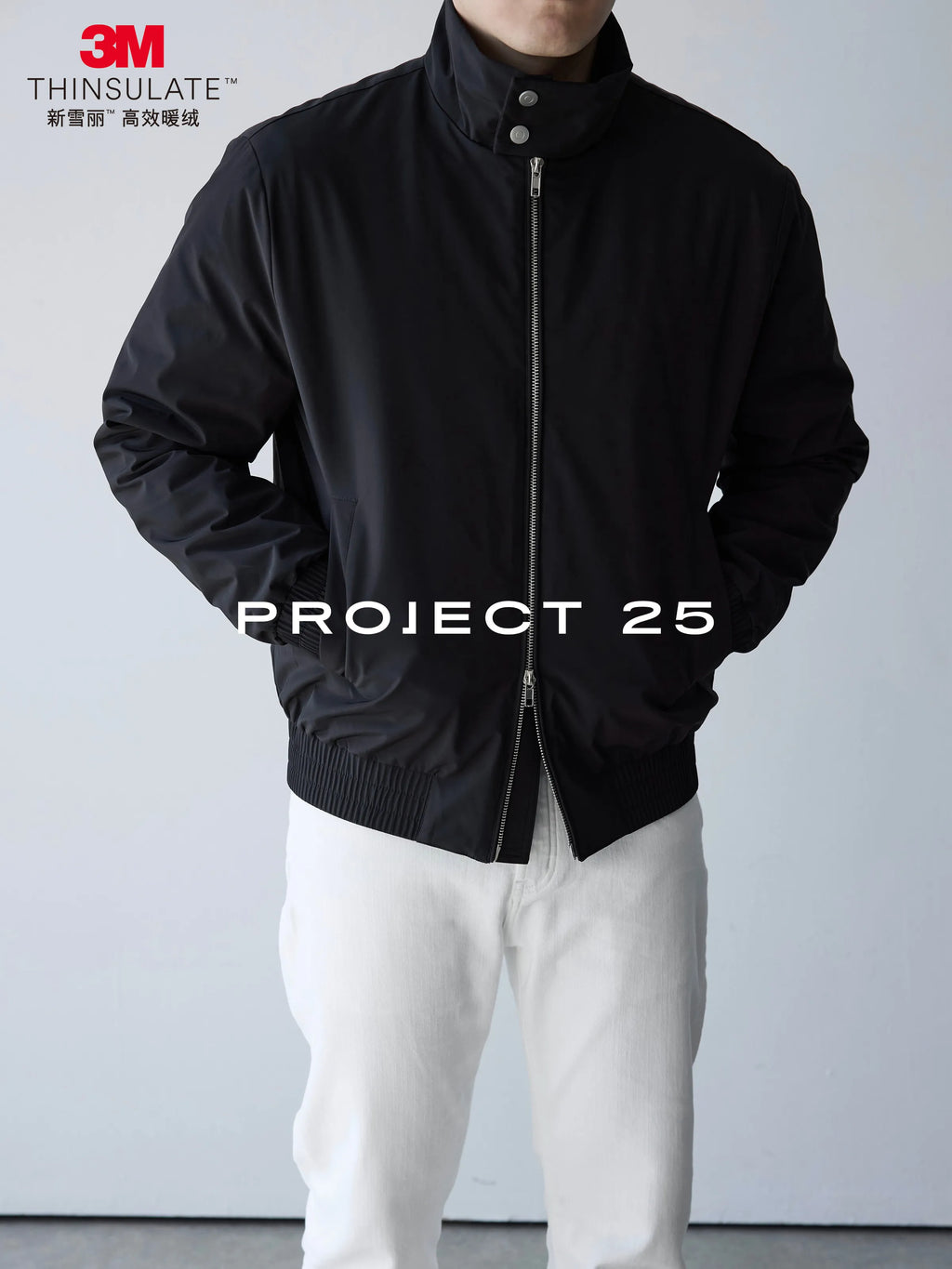 Chaqueta Acolchada con Cuello Alto para Hombre | Cortavientos Impermeable