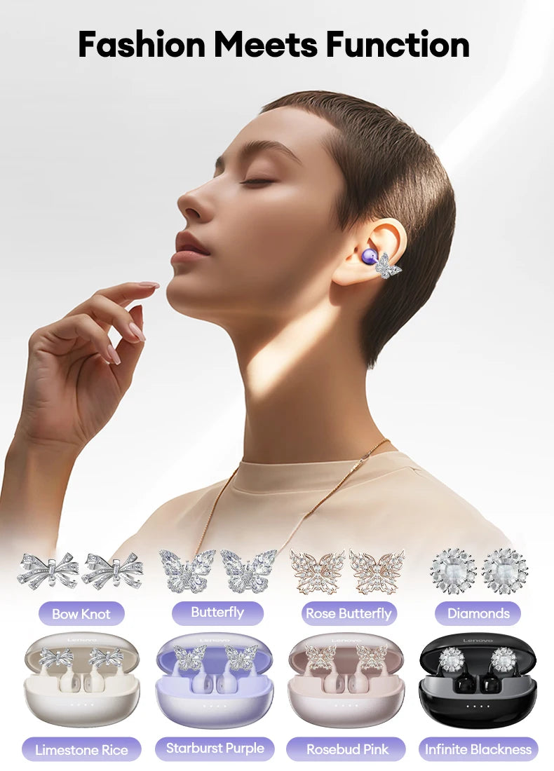 Lenovo LK6 Auriculares Bluetooth 5.4 con Clip