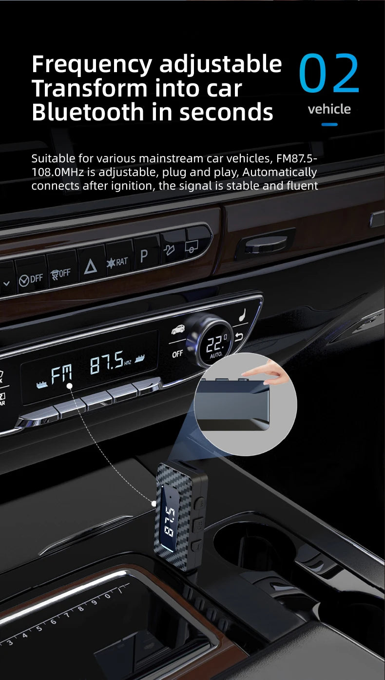 Receptor Bluetooth para Auto con Lector TF y Manos Libres