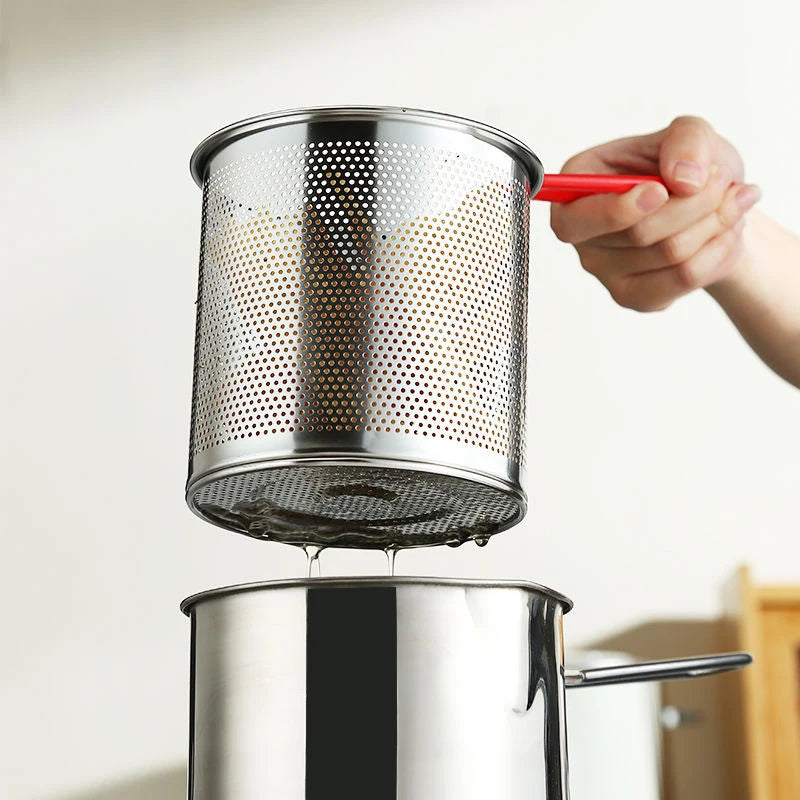 LMETJMA-Olla de freír profunda con colador, cesta Tong de acero inoxidable, olla de freír Tempura japonesa para patatas fritas, pollo KC0460