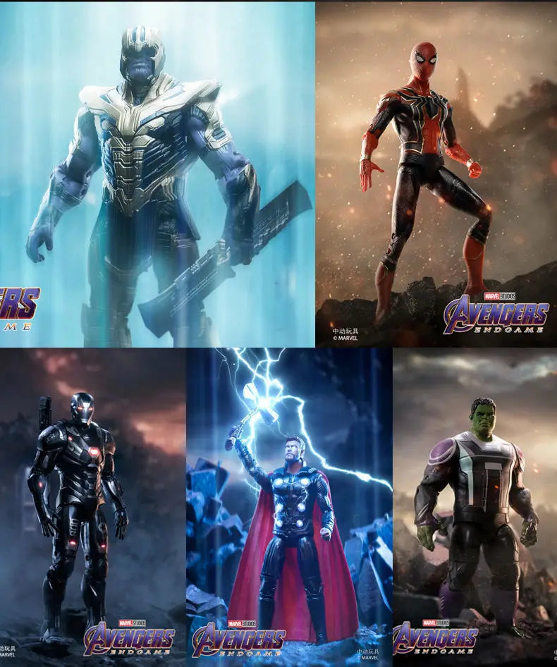 Juguete para niños de 18cm, leyenda de Marvel, vengadores, Iron Man, Spider Man, Capitán América, regalo de cumpleaños para niños, juguete, modelo de estatuilla móvil