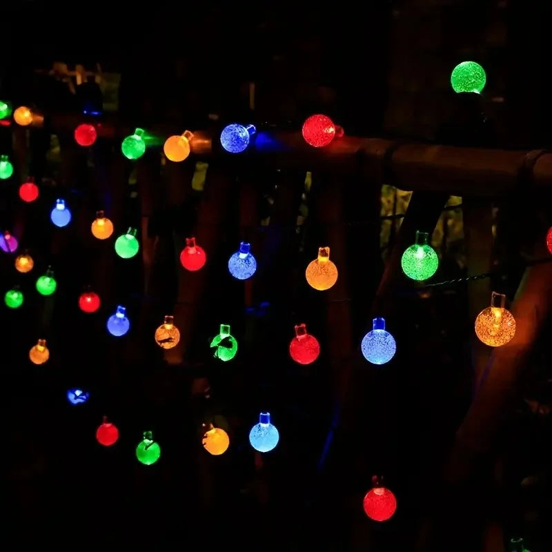 Cadena de Luces Solar LED Bola de Cristal 200 LEDs para Jardín