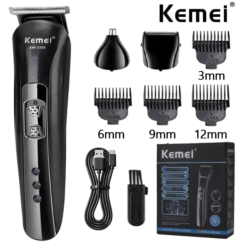 Cortadora de Pelo Inalámbrica Recargable para Hombre, Modelos KM-5083, KM-1506, KM-TX10