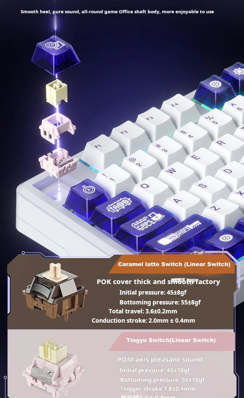 Teclado Mecánico AULA L99 con Pantalla Inteligente, Inalámbrico Bluetooth, Estructura Gasket, Teclado para Juegos con Iluminación RGB y Visión Nocturna