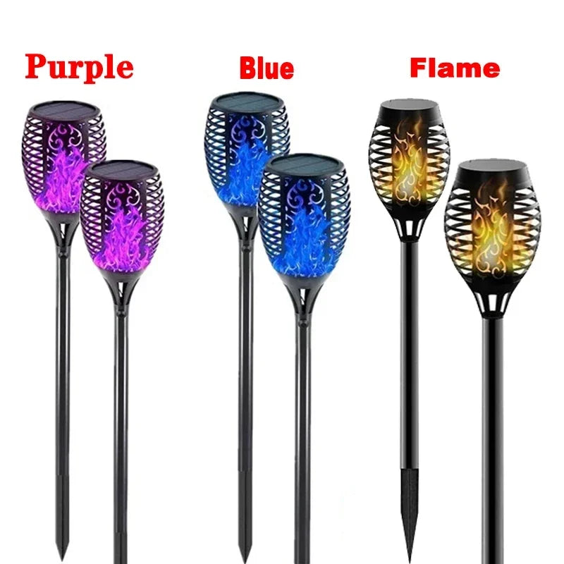 Luces Solares Antorcha Llama LED Jardín Impermeable
