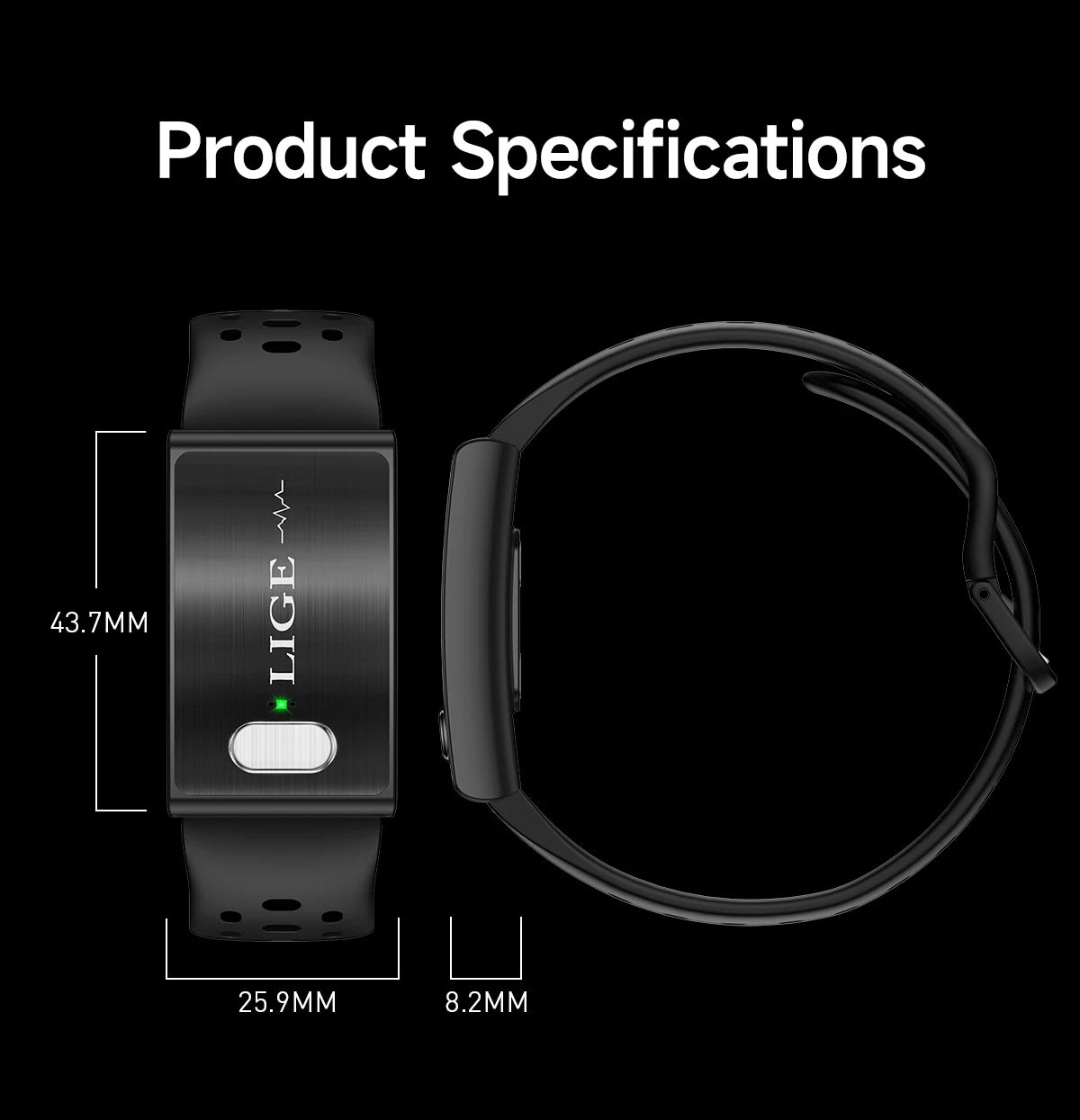 LIGE Pulsera Inteligente ECG+PPG Enfermería