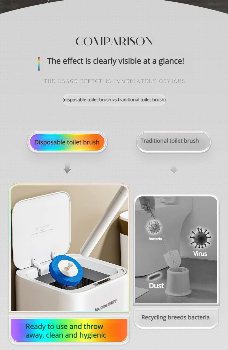 Cepillos de baño desechables Joybos con soporte de pared y mango de 43 cm