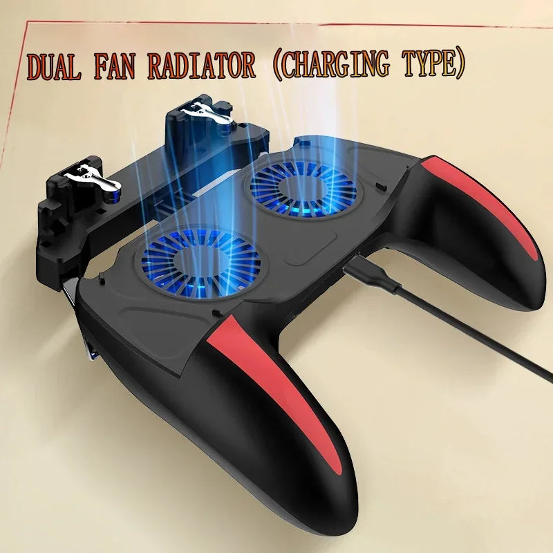 Mando de juegos H10 con agarre de mano, Joystick para Pubg, ventilador de refrigeración con gatillo, refrigerador para teléfono, batería de 5000mAh/alimentado por USB