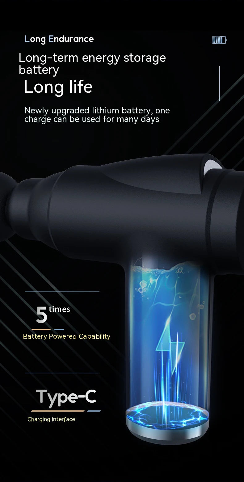 Pistola de masaje eléctrica, masajeador Facial de tejido profundo, 99 niveles, brazos, espalda, pierna, relajación muscular para cuerpo, espalda, brazo, deporte, Fitness