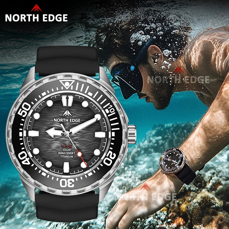 NORTH EDGE TRITON-Ti Reloj de Buceo Titanio Solar