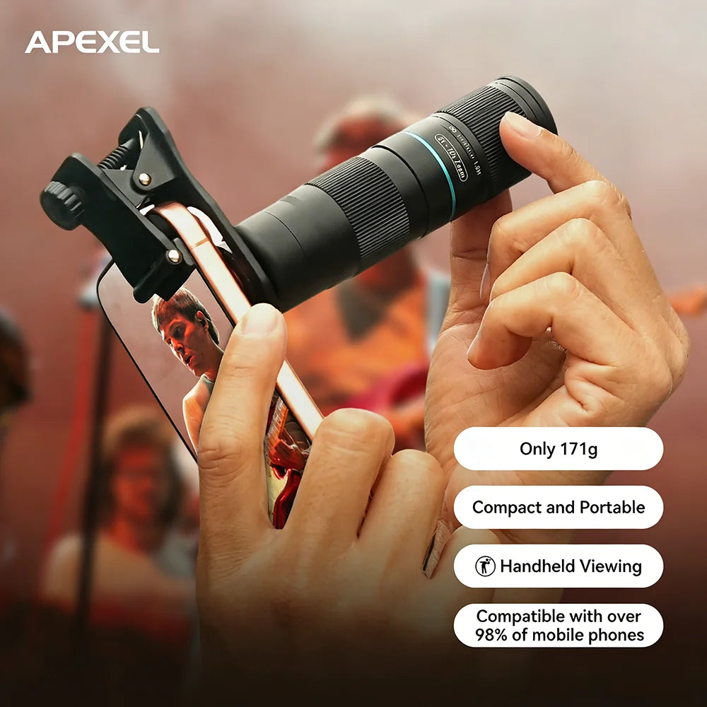 Lente Teleobjetivo APEXEL HD Zoom 5x-10x para Teléfonos