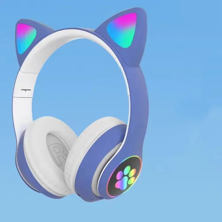 Auriculares Inalámbricos Gamer con Orejas de Gato RGB y Micrófono
