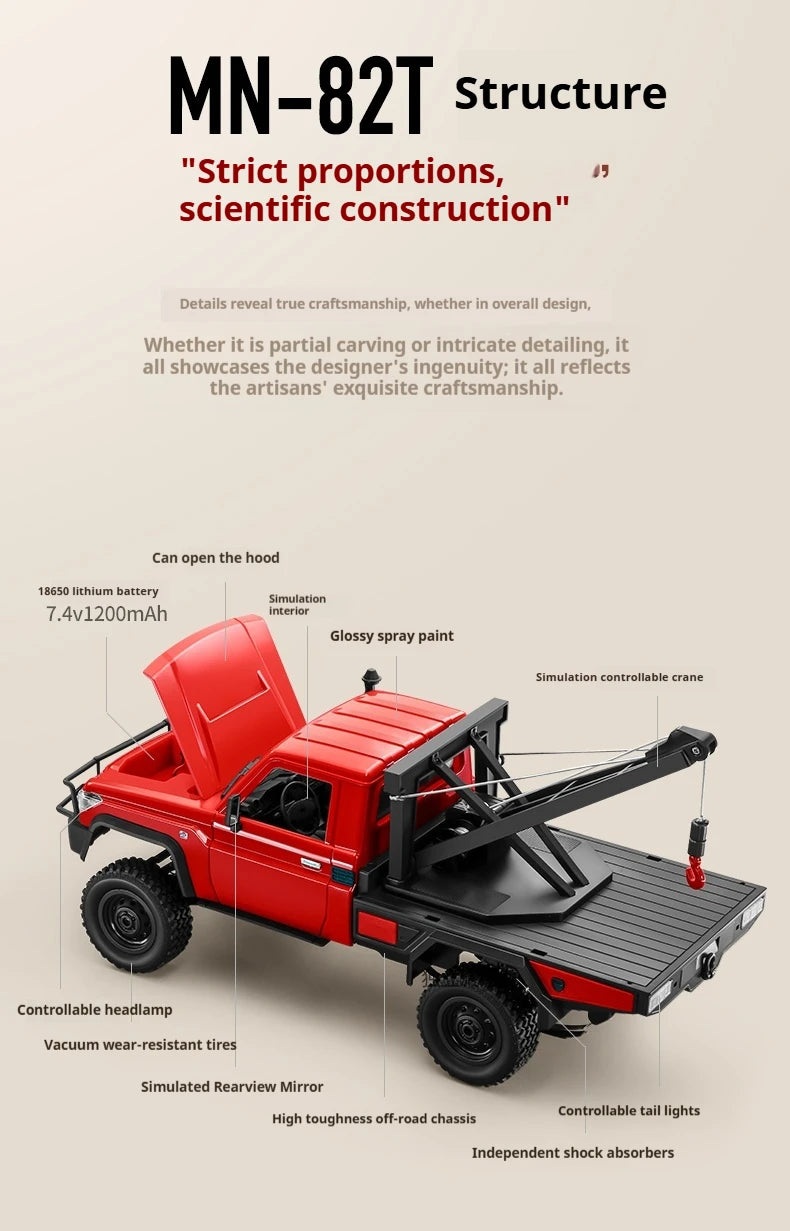 Crawler RC MN82 1:12 4WD Todoterreno con Mando