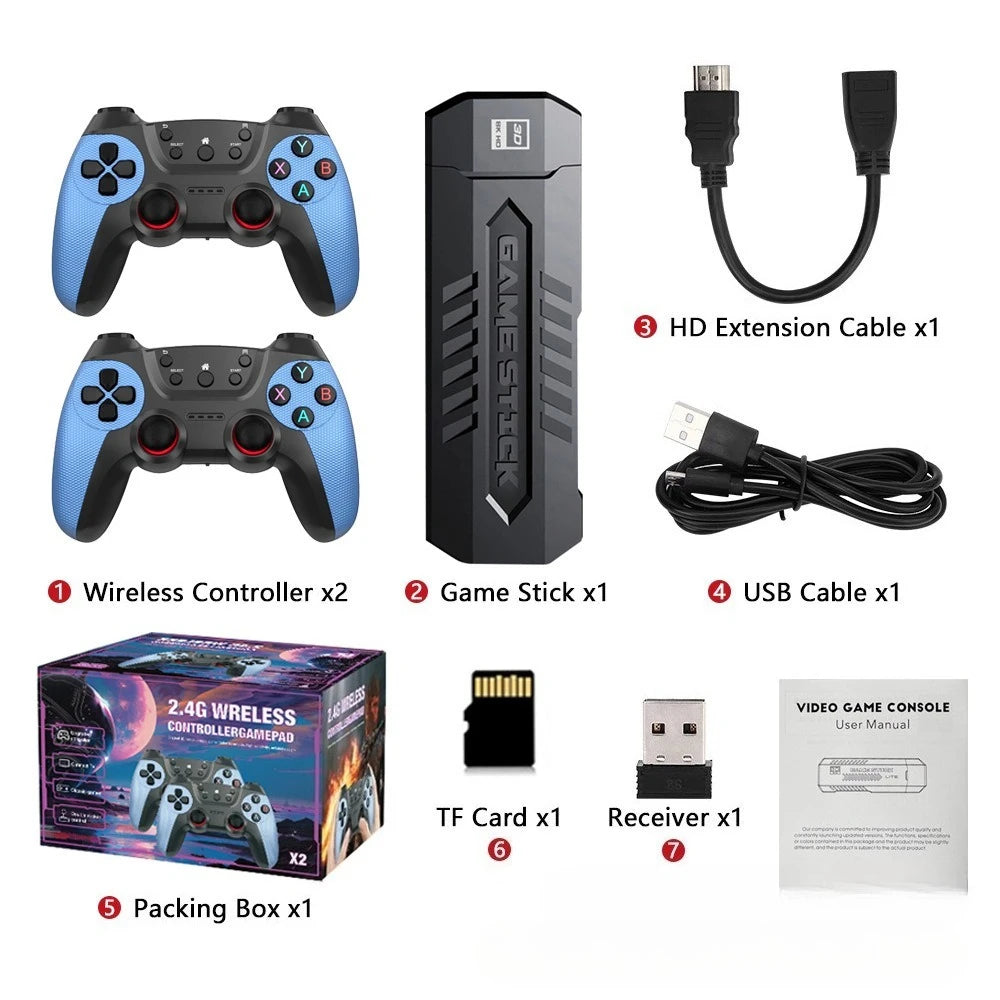 Consola de Videojuegos Retro X2 4K con Más de 40000 Juegos, Más de 30 Emuladores, Salida HD, 2 Controles Inalámbricos, Plug and Play, TV/Computadora