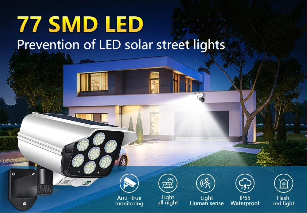Luz Solar con Sensor de Movimiento para Exterior 77LED 2000 Lúmenes