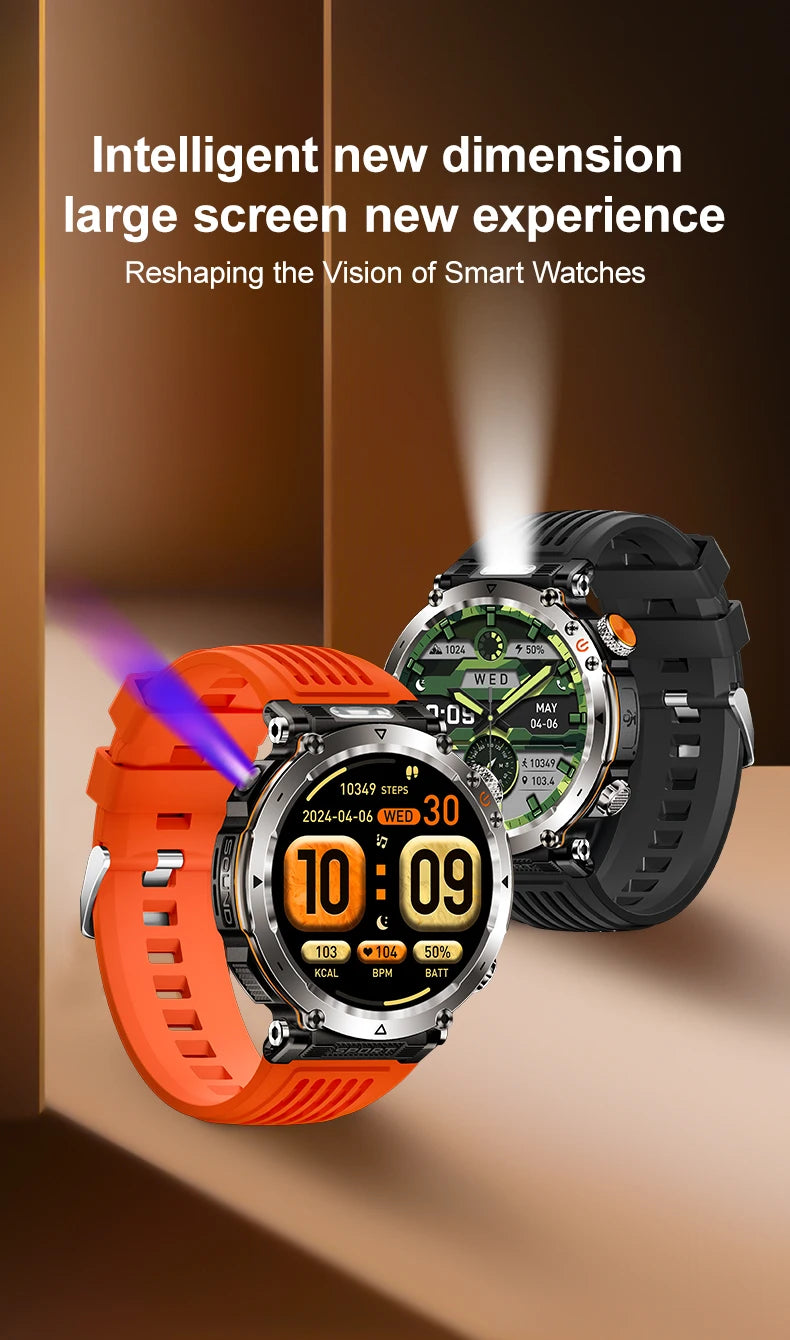 Reloj Inteligente Deportivo Brújula Linterna 600mAh