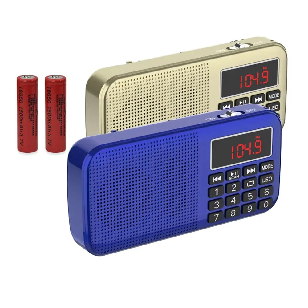 Radio FM Portátil Digital MP3 con Altavoz y Reproductor USB SD TF