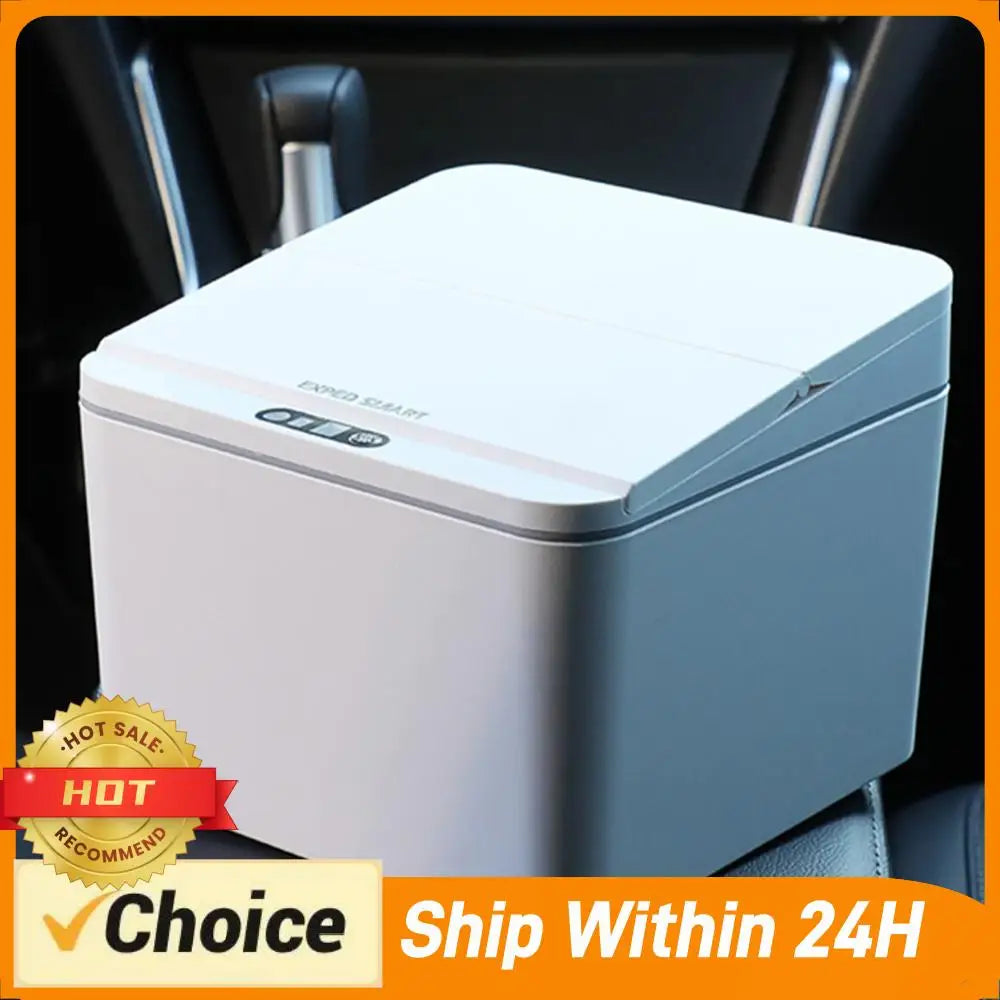 Cubo de Basura Inteligente con Sensor Eléctrico, Cubo de Basura Automático Portátil con Tapa, Cubo de Basura de 4L, Batería/Recargable para Automóvil y Exteriores
