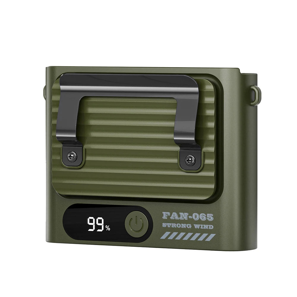 Ventilador portátil con clip 4000mAh, 5 velocidades, pantalla digital