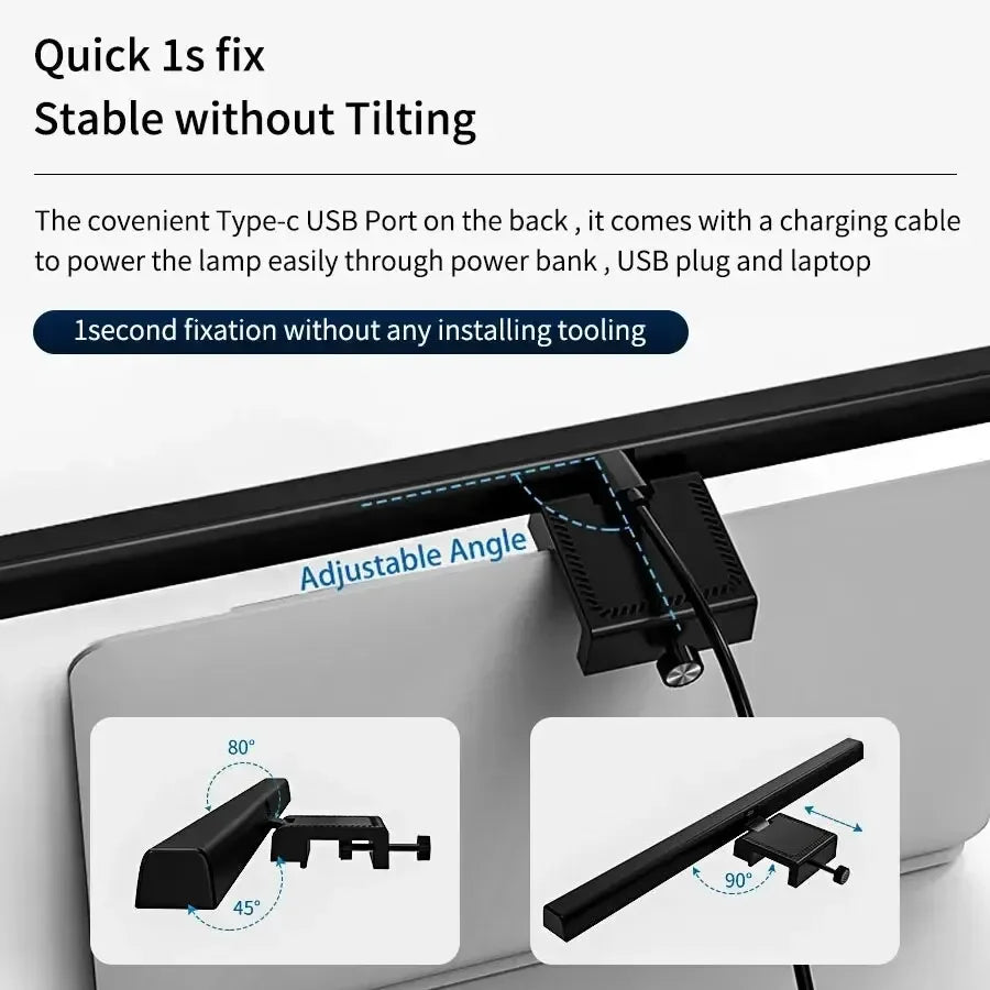 Lámpara LED de escritorio, barra de luz para Monitor, PC, ordenador, luz de pantalla regulable, 33cm, 50cm, oficina, estudio, lectura, lámpara de mesa colgante alimentada por USB