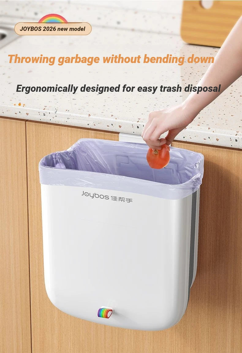 Cubo de basura colgante Joybos plegable con tapa para cocina y baño