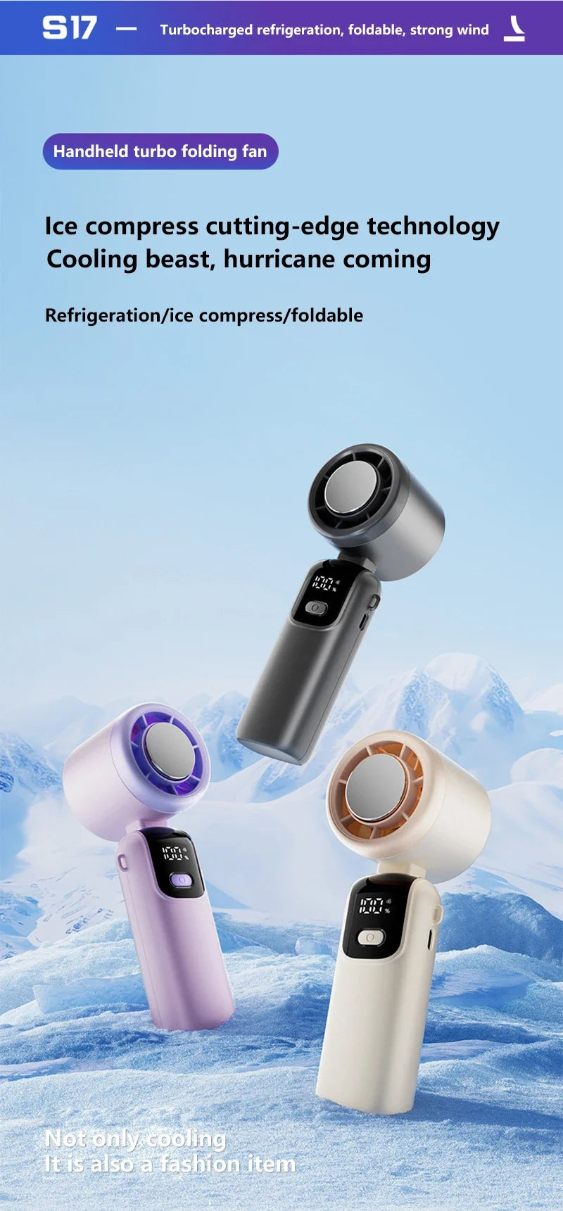 Ventilador Portátil con Enfriamiento por Hielo y 120 Velocidades