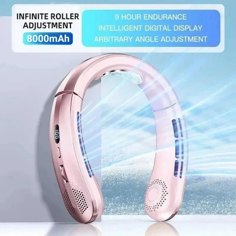 Ventilador de Cuello Sin Aspas 8000mAh con Pantalla LED
