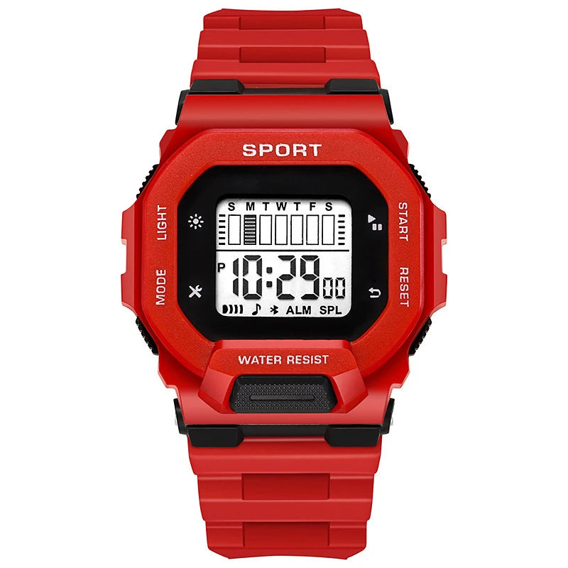 Reloj deportivo YIKAZE para hombre, relojes digitales LED resistentes al agua, tendencia de aventura al aire libre para estudiantes, reloj electrónico multifuncional para regalo