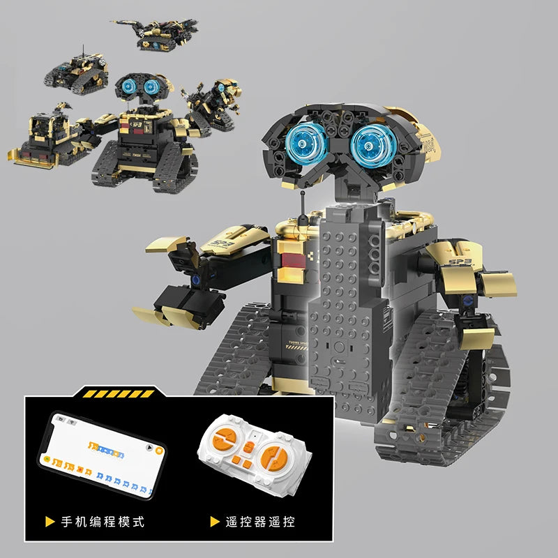 Bloques de construcción programables con brazo mecánico multieje, robot 5 en 1, juguetes de Control remoto, vástago interactivo, regalo de aprendizaje para niños