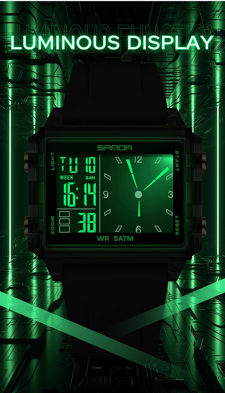 Reloj Digital SANDA Deportivo para Hombre Multifunción Luminoso