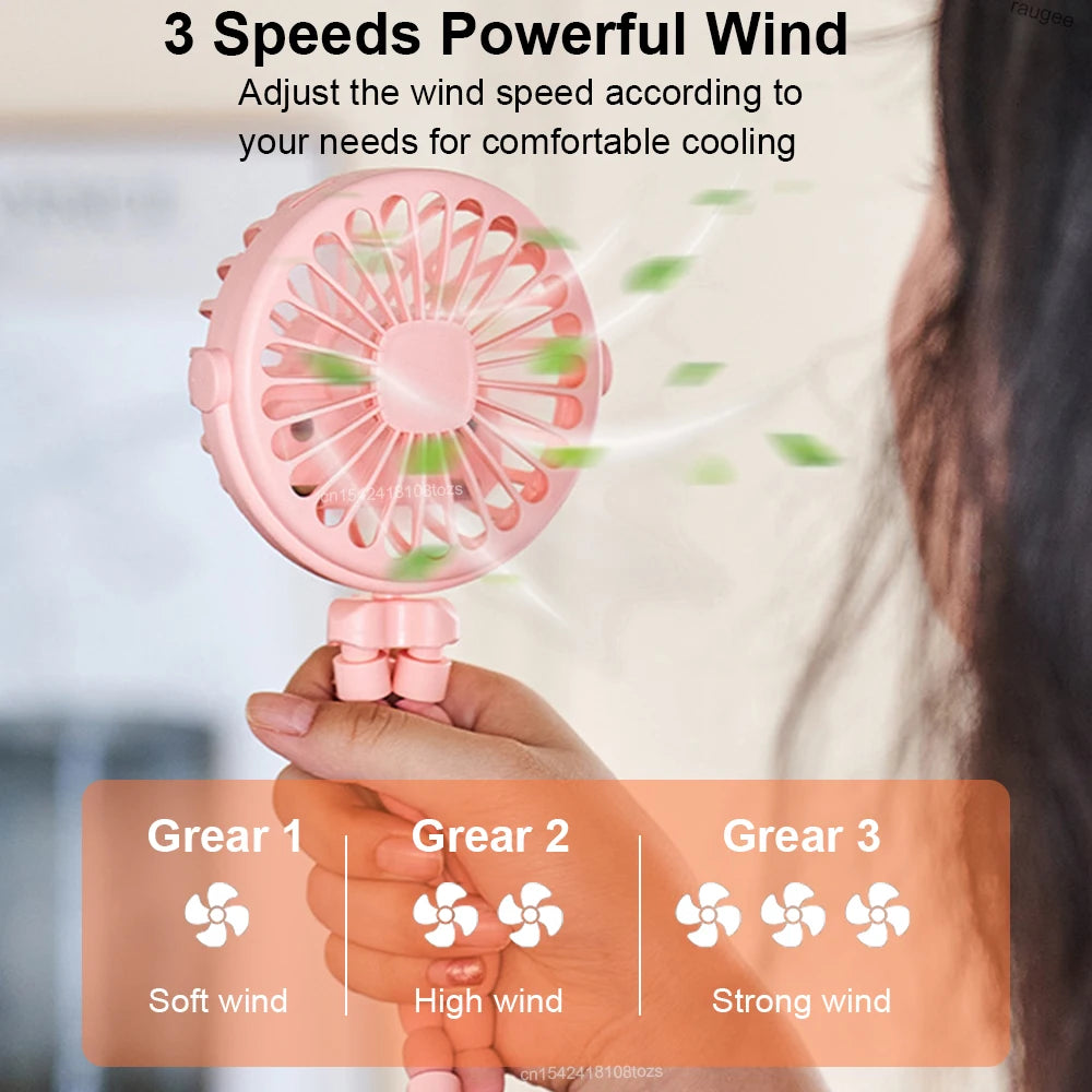 Mini Ventilador Octopus con Trípode Flexible 360°
