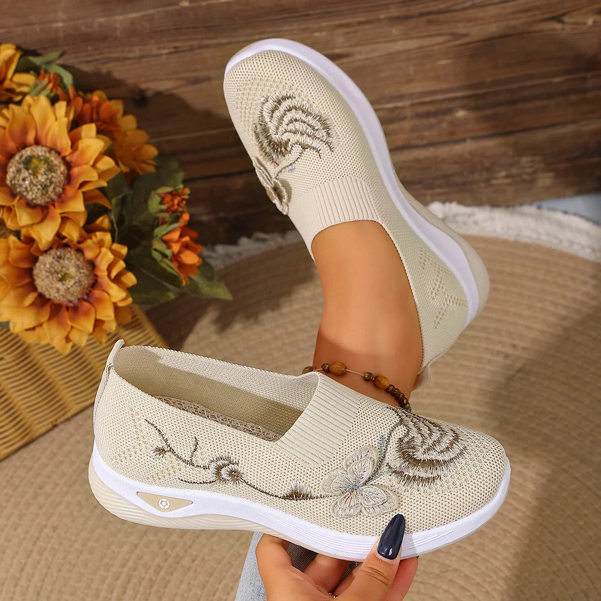 Zapatillas Deportivas de Punto Ligeras y Duraderas para Mujer, Microfibra Transpirable, Primavera Verano, para Uso Diario, Caminar al Aire Libre, Casual
