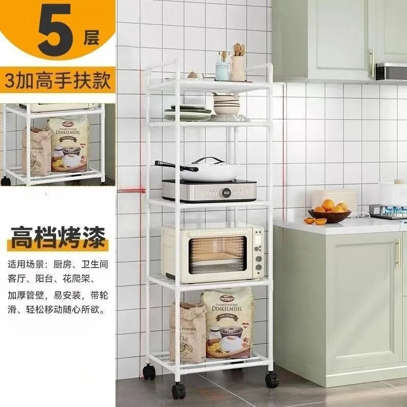 Estante de almacenamiento multicapa para cocina, móvil y montable en pared