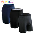 3 uds Boxers largos para hombre, lotes de ropa interior para hombre, calzoncillos de algodón para hombre, Boxershorts familiares, Boxer, pantalones cortos sexis para hombre Calecon