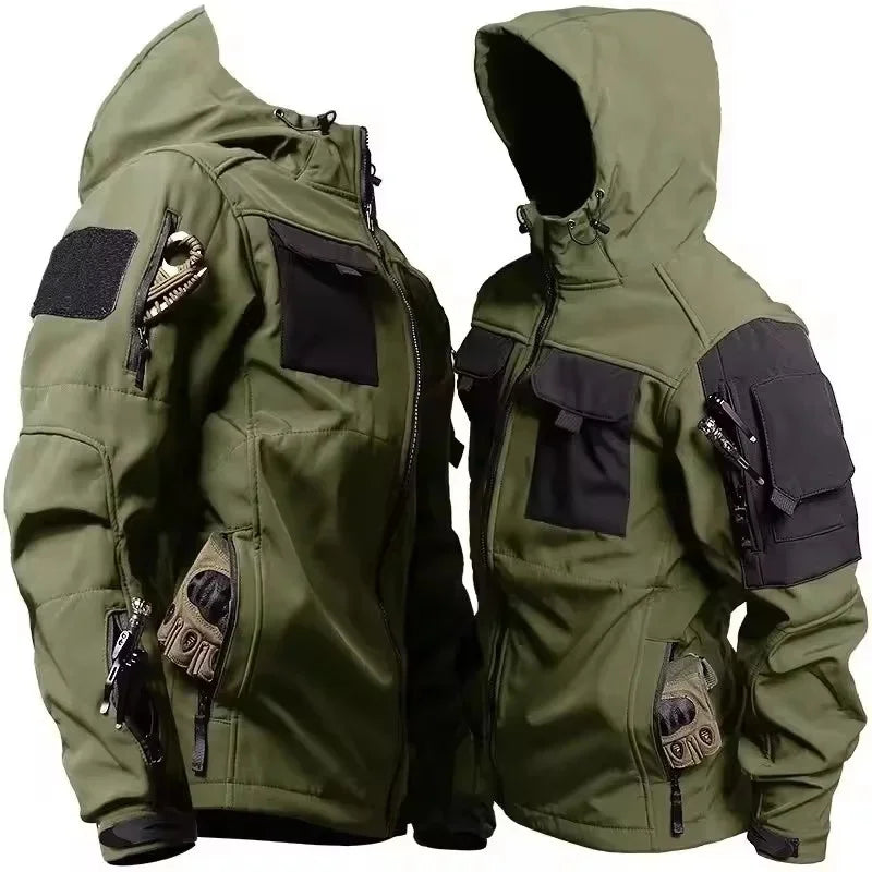 Chaqueta Táctica Militar Impermeable con Capucha para Hombre