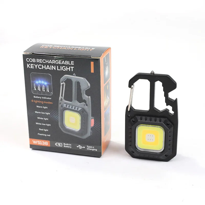 Mini Linterna LED 1500LM Recargable USB Llavero Soporte Magnético
