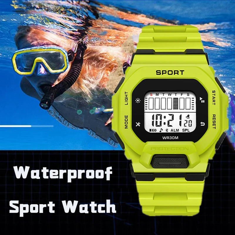 Reloj deportivo YIKAZE para hombre, relojes digitales LED resistentes al agua, tendencia de aventura al aire libre para estudiantes, reloj electrónico multifuncional para regalo