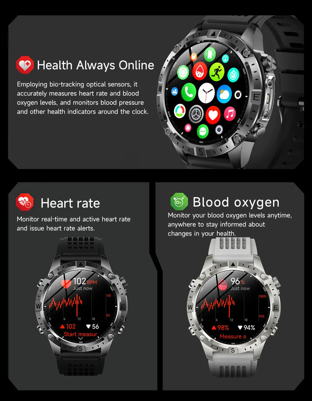 Reloj Inteligente Deportivo con GPS, Mapa Offline y Pantalla AMOLED