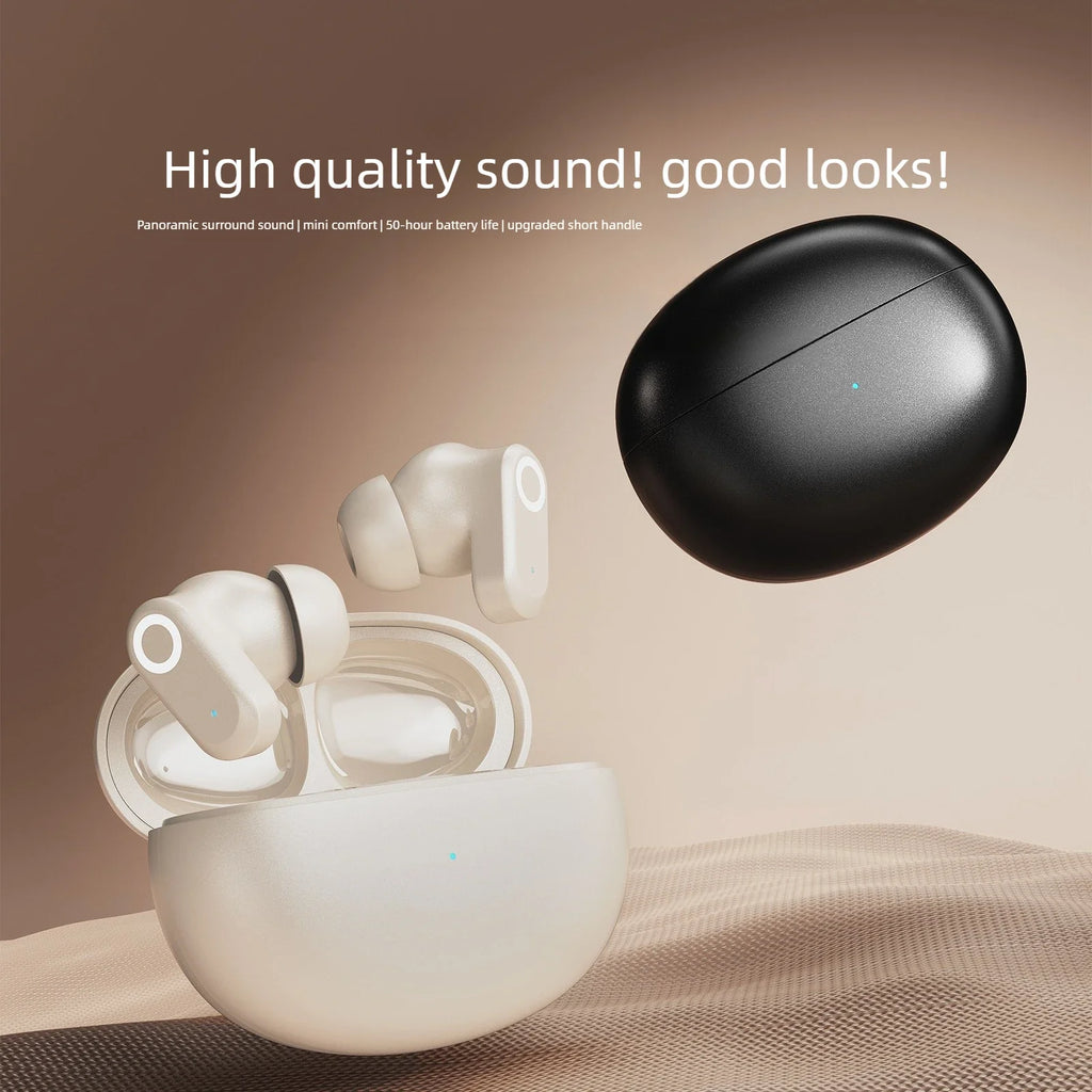 Auriculares inalámbricos Bluetooth 5.3 TWS con control táctil, larga duración de batería, bajos profundos, para juegos, modo dual, baja latencia.