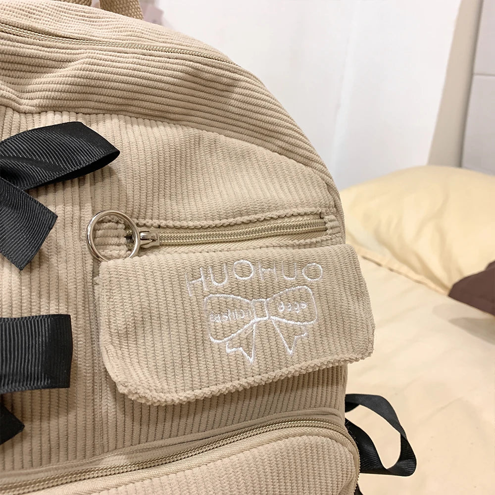 Mochila Estilo Coreano con Lazo para Mujer