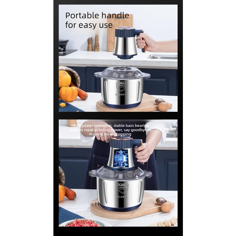 Picadora de carne eléctrica multifuncional de acero inoxidable para cocina