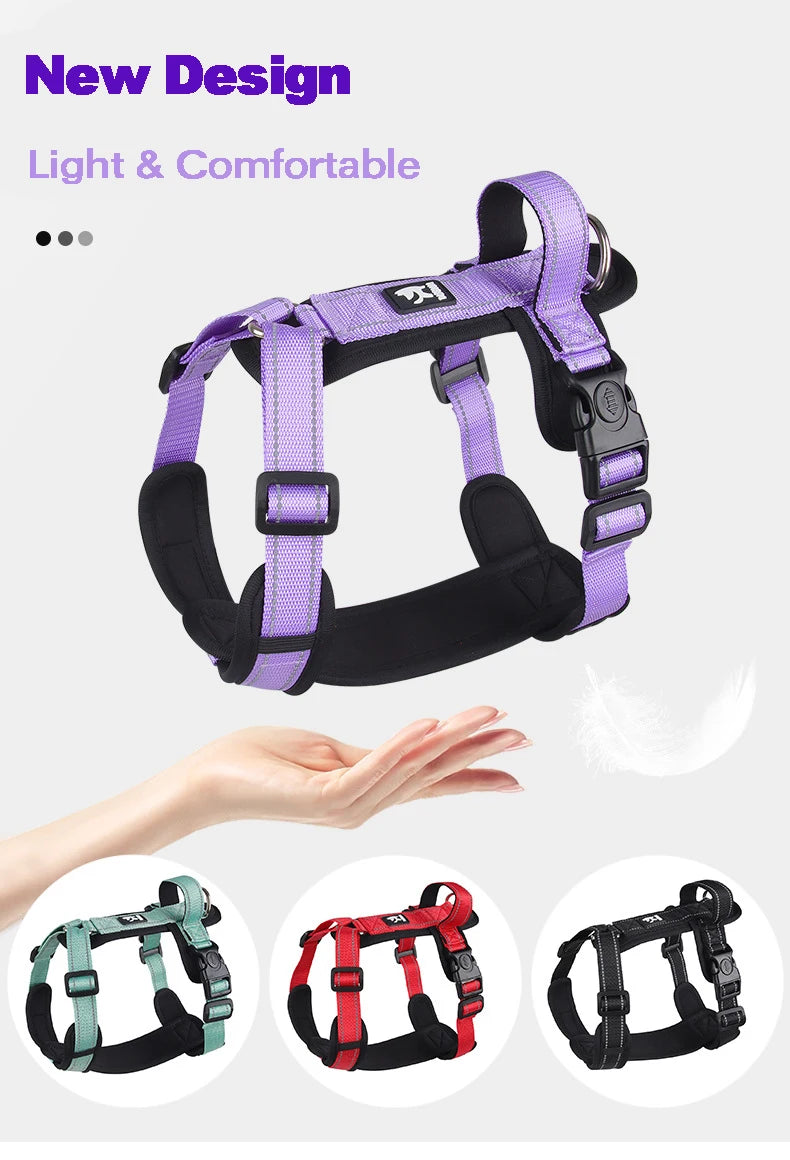 Arnés Reflectante para Perros con Mango y Correas Ajustables