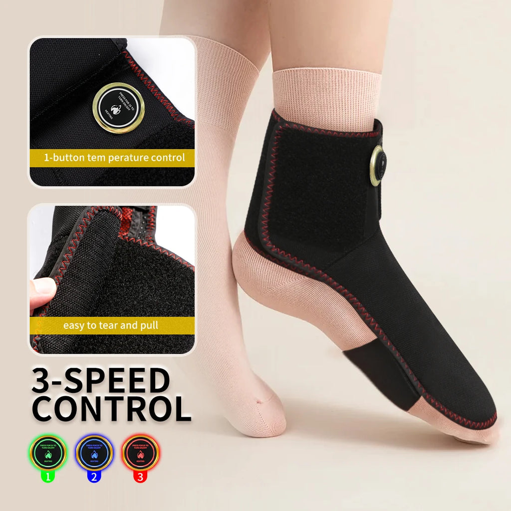 Almohadilla Térmica Inalámbrica para Tobillo, Masajeador Eléctrico con Vibración, Envoltura Térmica Recargable para Pies, Manos y Muñecas, Soporte Térmico para Muñeca y Tobillo