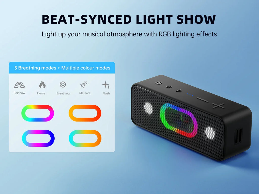 Ortizan S11 Altavoz Bluetooth portátil con luces Altavoces de computadora Bluetooth para escritorio, altavoces para juegos para PC, computadora portátil, tableta