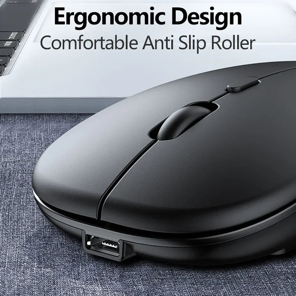 Nuevo ratón inalámbrico Bluetooth, ratón óptico recargable USB para ordenador, portátil, PC, Macbook, ratón para juegos, Gamer, 2,4 GHz, 1600DPI