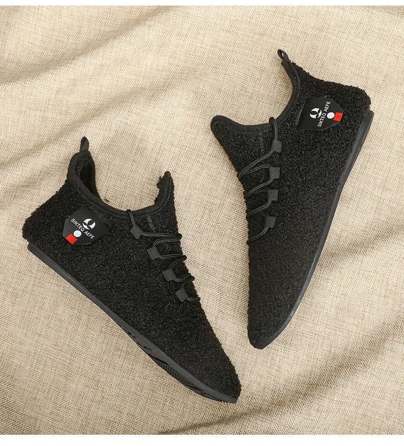 YRZL zapatos de algodón de invierno para hombre, zapatillas de invierno ligeras con cordones cálidos, mocasines de algodón para el hogar y el dormitorio de felpa, zapatos cálidos para hombre