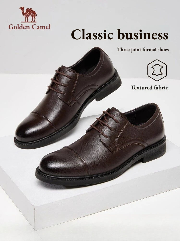 Golden Camel Zapatos informales para hombre, cómodos, antideslizantes, de cuero, con suela suave, zapatos planos para caminar, zapatos de vestir ligeros